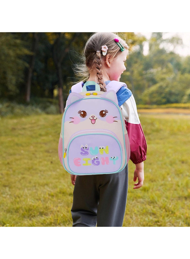 SUN EIGHT Children’s Backpack Water Resistant Light Weight Cute Puppy Cartoon Bag for Preschool Girls and Boys, SE22207, Purple - Image 2